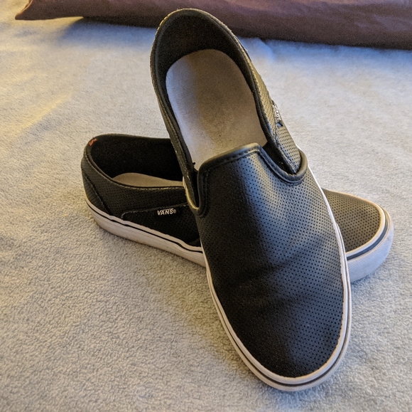 Vans Shoes - Vans Leather Slip Ons